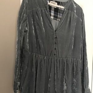 Anthro velvet blue dress